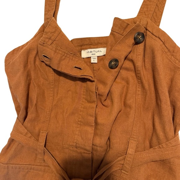 Habitual Brown Button-Front Romper - Picture 4 of 12